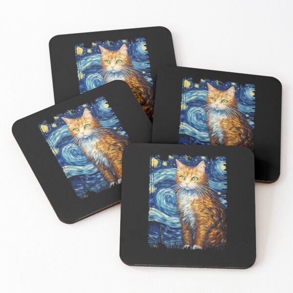 Item preview, Funny American Bobtail Cat Starry Night Illustration Mom Dad Kids designed and sold by rafaeltto.