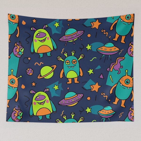 Item preview, Happy Alien Extraterrestrial Xenomorph Martian Outlander Intergalactic UFO designed and sold by ART ATTACK ZONE.