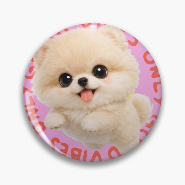 Item preview, Cute Pomeranian Dog Good Vibes Only Pink Art designed and sold by Soluna Studio.