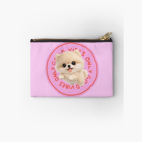 Item preview, Cute Pomeranian Dog Good Vibes Only Pink Art designed and sold by Soluna Studio.