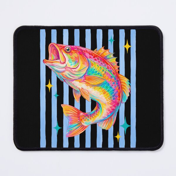 Item preview, Retro Bass Fish Pastel Fishing summer boho gift designed and sold by Amzkao.