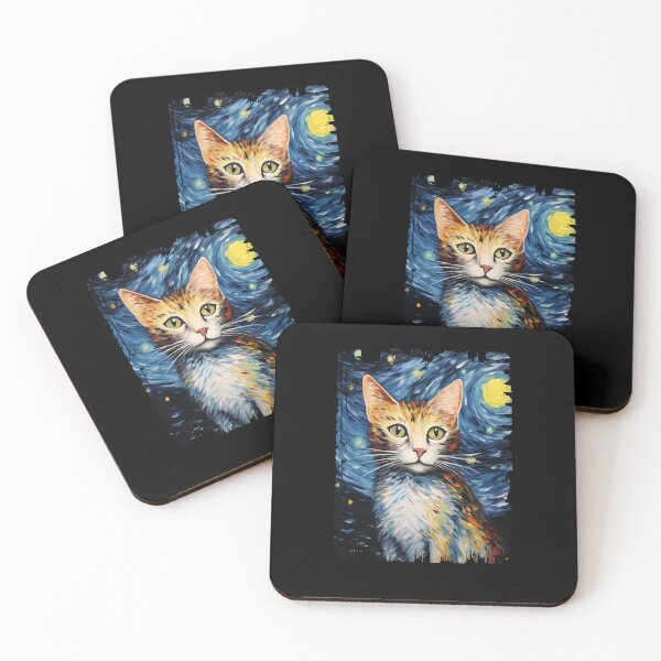 Item preview, Funny American Wirehaired Cat Starry Night Illustration Mom Dad Kids designed and sold by rafaeltto.