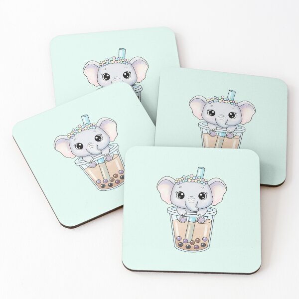 Item preview, Cute Kawaii Elephant Illustration - Adorable Animal Art designed and sold by Exquisite Design Studio „Paculówka”.