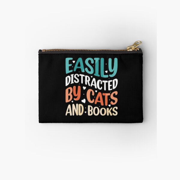 Item preview, Easily Distracted by Cats and Books T-Shirt – Funny Bookworm Tee designed and sold by LunaCat Studio.