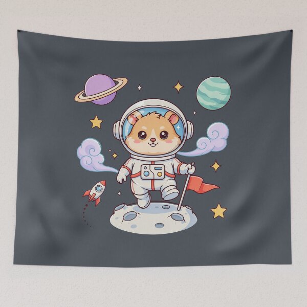 Item preview, Hamster - Cute Hamster Astronaut on the Moon designed and sold by ArcticFoxStudio.