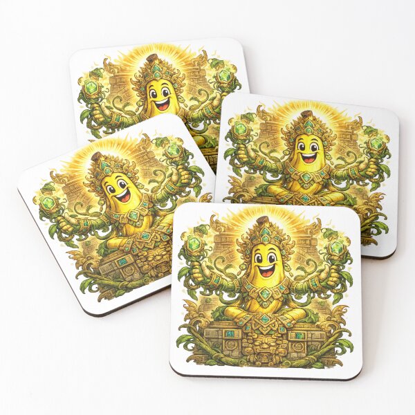 Item preview, Golden Banana God Mayan Temple Funny Fantasy Fruit Deity Design designed and sold by irfanshikh.