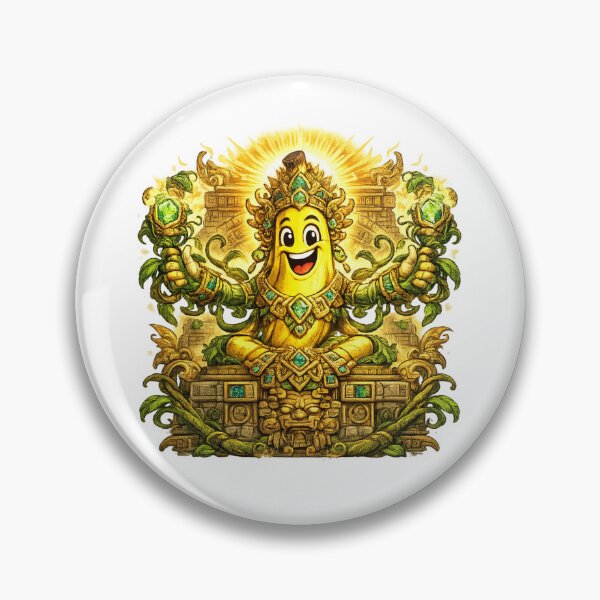 Item preview, Golden Banana God Mayan Temple Funny Fantasy Fruit Deity Design designed and sold by irfanshikh.