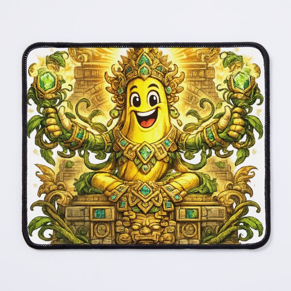 Item preview, Golden Banana God Mayan Temple Funny Fantasy Fruit Deity Design designed and sold by irfanshikh.