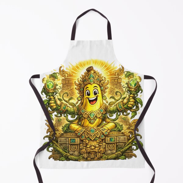 Item preview, Golden Banana God Mayan Temple Funny Fantasy Fruit Deity Design designed and sold by irfanshikh.