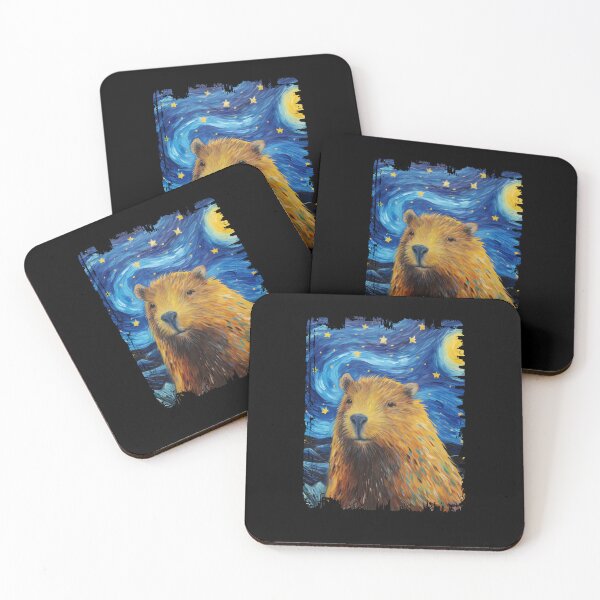 Item preview, Funny Capybara Starry Night Illustration Mom Dad Kids designed and sold by rafaeltto.