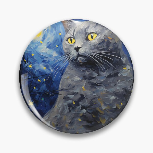 Item preview, Funny Chartreux Cat Starry Night Illustration Mom Dad Kids designed and sold by rafaeltto.