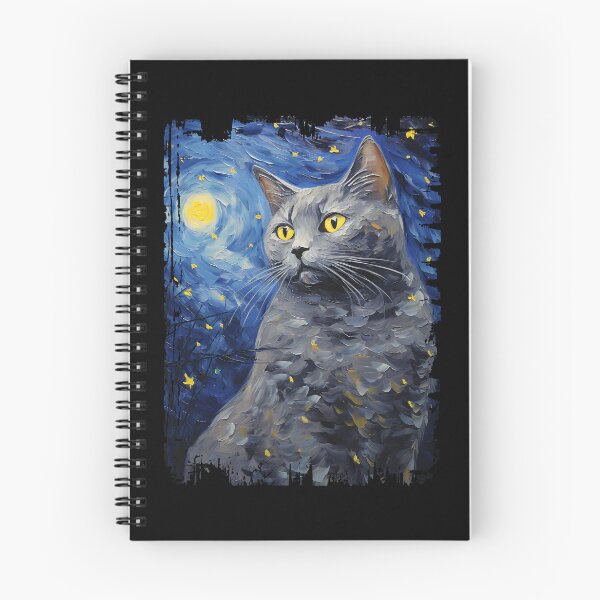 Item preview, Funny Chartreux Cat Starry Night Illustration Mom Dad Kids designed and sold by rafaeltto.