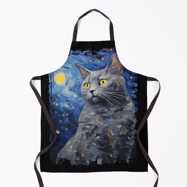 Item preview, Funny Chartreux Cat Starry Night Illustration Mom Dad Kids designed and sold by rafaeltto.