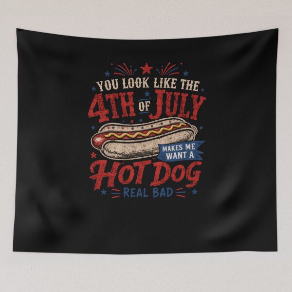 Item preview, You Look Like The 4th Of July Makes Me Want A Hot Dog Real Bad Independence Day Hot Dog Humor designed and sold by HumansStuck12.