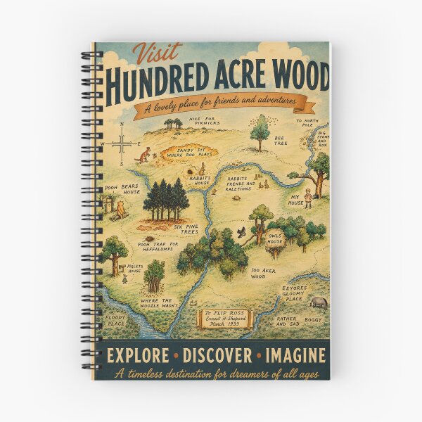 Item preview, Travel to the Hundred Acre Wood - Hundred Acre Wood Vintage Travel Poster Woodland Decor for Storybook Fans designed and sold by RickE.