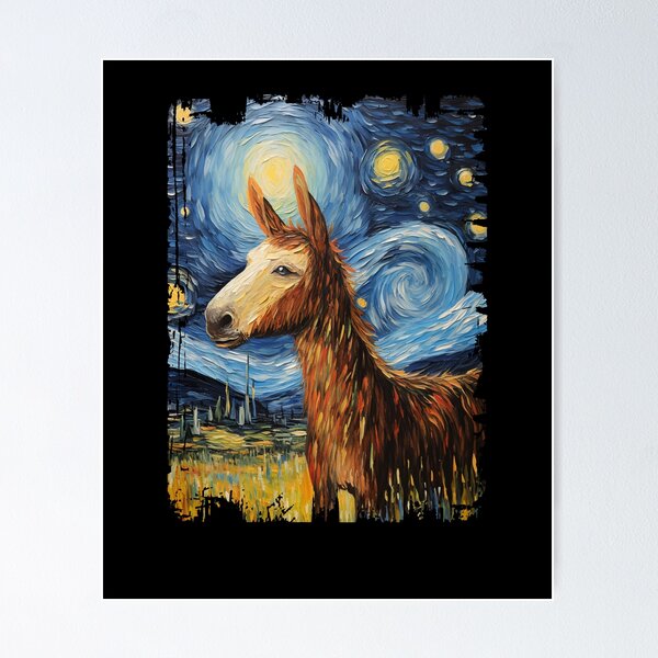 Item preview, Funny Donkey Starry Night Illustration Mom Dad Kids designed and sold by rafaeltto.
