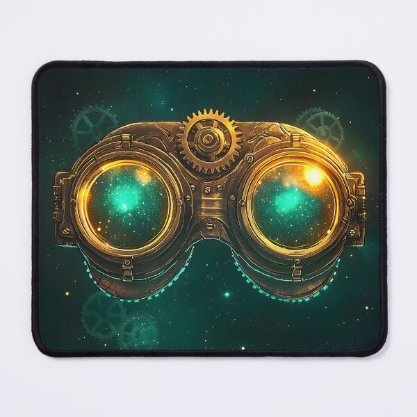 Item preview, Steampunk goggles with emerald glowing lenses designed and sold by Checho30.