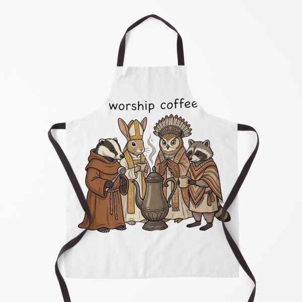 Item preview, Worship Coffee - Funny Mock Religious Ceremony Animal Sticker designed and sold by kenadams403.