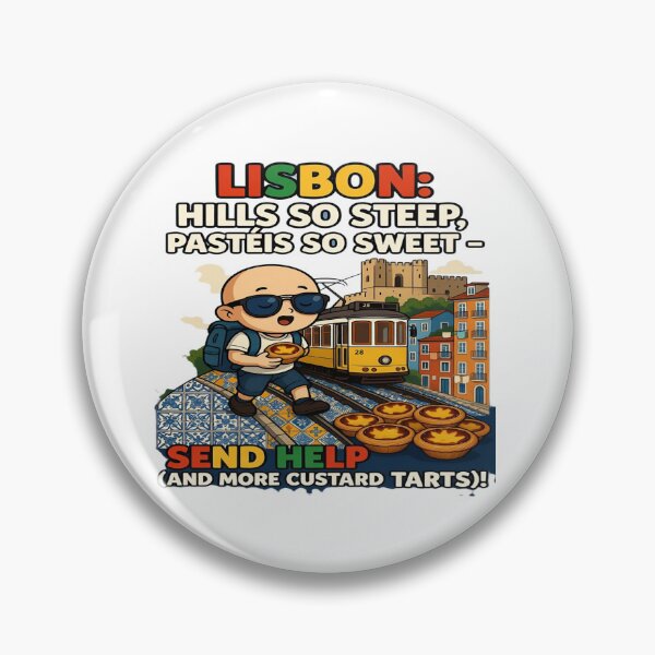 Item preview, Lisbon: Hills So Steep, Pastéis So Sweet – Send Help (and More Custard Tarts!) Funny Portugal Travel T-Shirt | Lisbon Tram Vacation Graphic Tee designed and sold by Sushikidsntod.