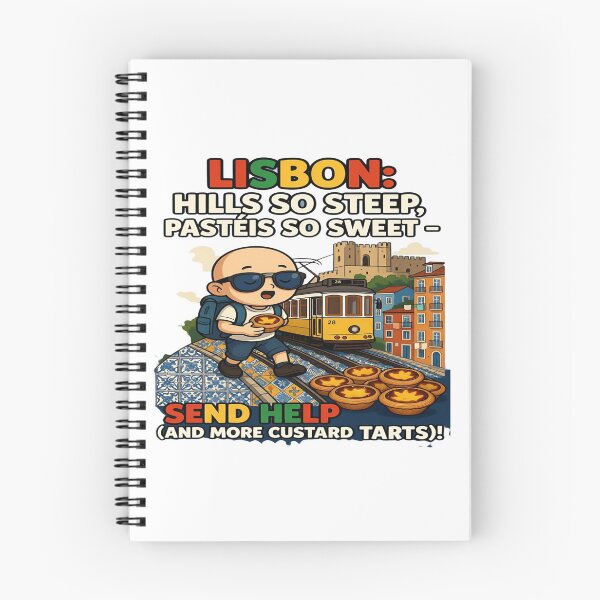 Item preview, Lisbon: Hills So Steep, Pastéis So Sweet – Send Help (and More Custard Tarts!) Funny Portugal Travel T-Shirt | Lisbon Tram Vacation Graphic Tee designed and sold by Sushikidsntoddlers.