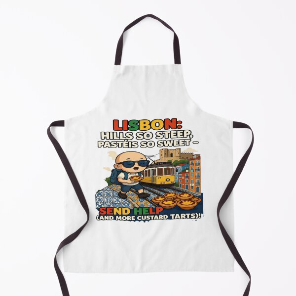Item preview, Lisbon: Hills So Steep, Pastéis So Sweet – Send Help (and More Custard Tarts!) Funny Portugal Travel T-Shirt | Lisbon Tram Vacation Graphic Tee designed and sold by Sushikidsntoddlers.