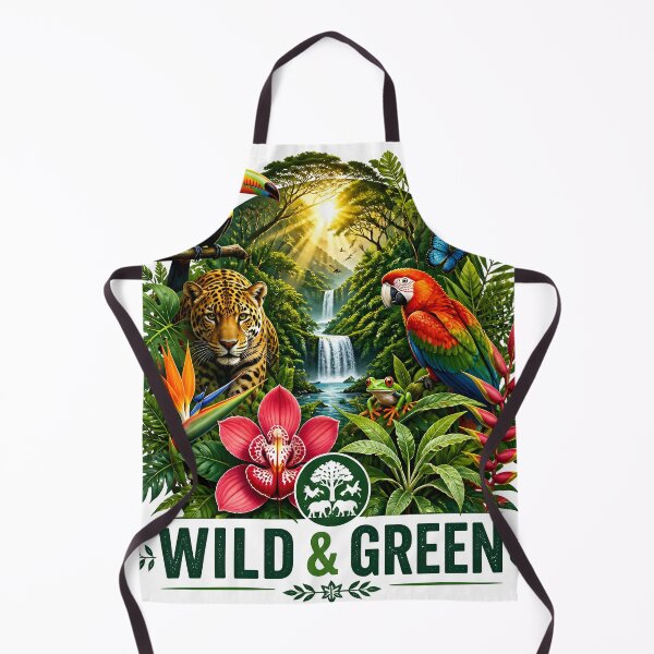 Item preview, Wild & Green Rainforest Jungle Animals Waterfall Tropical Art designed and sold by Luna-Flow.