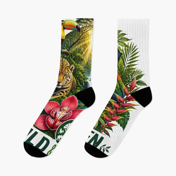 Item preview, Wild & Green Rainforest Jungle Animals Waterfall Tropical Art designed and sold by Luna-Flow.