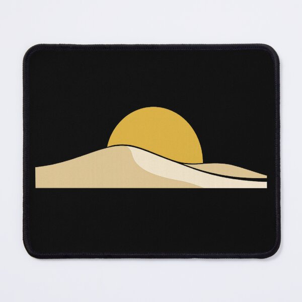 Item preview, Minimalist Desert Dunes Yellow Sun Landscape Line Art designed and sold by Inkfino.
