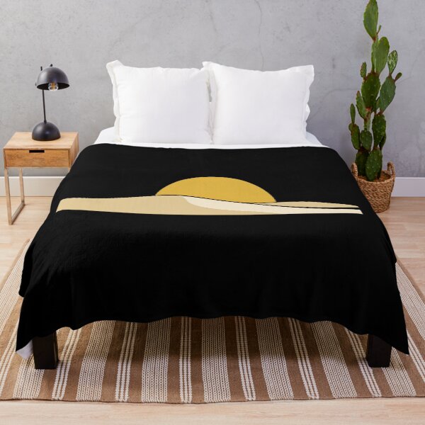 Item preview, Minimalist Desert Dunes Yellow Sun Landscape Line Art designed and sold by Inkfino.