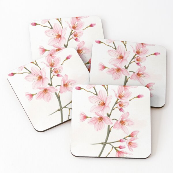 Item preview, Elegant Pink Cherry Blossom Watercolor Branch designed and sold by Vida e Arte.