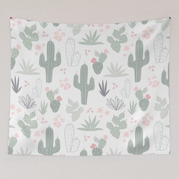 Item preview, Cacti floral sage green on white designed and sold by jwillustrations.