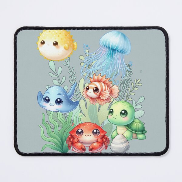 Item preview, Cute Pastel Kawaii Underwater Ocean Animals designed and sold by Szpaku desart .