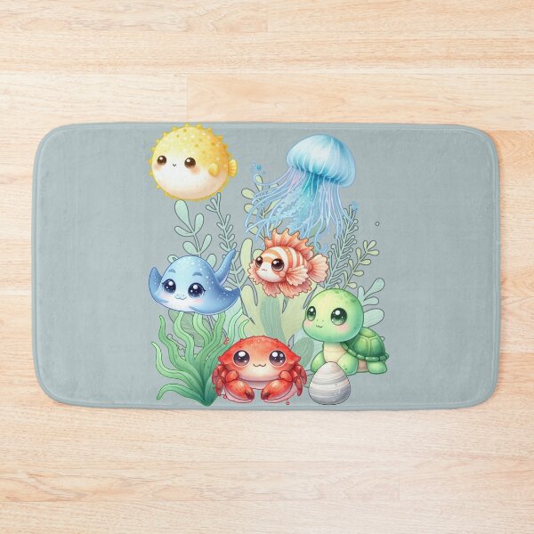 Item preview, Cute Pastel Kawaii Underwater Ocean Animals designed and sold by Szpaku desart .