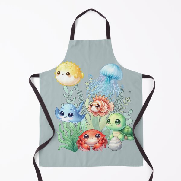 Item preview, Cute Pastel Kawaii Underwater Ocean Animals designed and sold by Szpaku desart .