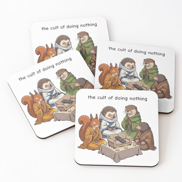 Item preview, The Cult Of Doing Nothing - Funny Lazy Animal Sticker designed and sold by kenadams403.