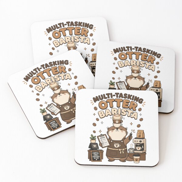 Item preview, Cute Otter Barista Multi-Tasking Funny Coffee Shirt — Coffee Makes Everything Better Kawaii Animal Gift Tee designed and sold by MaynyStudio.