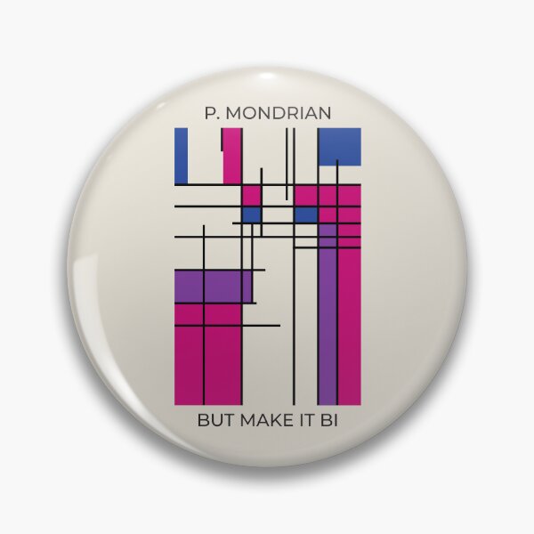 Item preview, Bi Mondrian LGBTQ+ Pride Flag Abstract designed and sold by Oh Posies Collective.