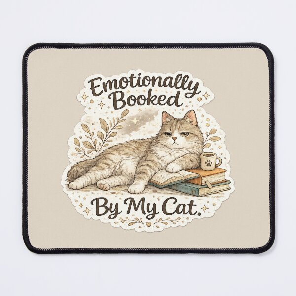 Item preview, Emotionally Booked By My Cat Funny Design designed and sold by Safe Haven Pets.