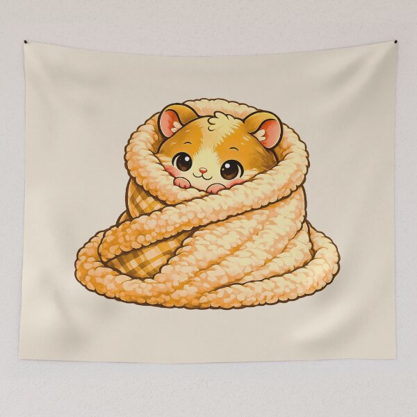 Item preview, Cozy Blanket Hamster - Cute Kawaii Hamster Wrapped in Blanket designed and sold by Pick'n Quick.