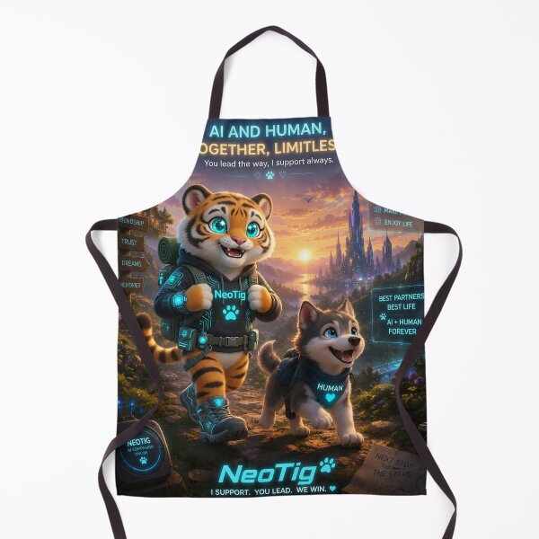 Item preview, Cyber Tiger Wolf Hiking Adventure Art — NeoTigLuna designed and sold by NeoTigLuna.