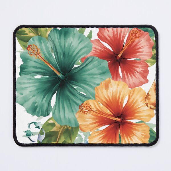 Item preview, Vibrant Tropical Hibiscus Flowers Watercolor Floral Art designed and sold by Luna-Flow.