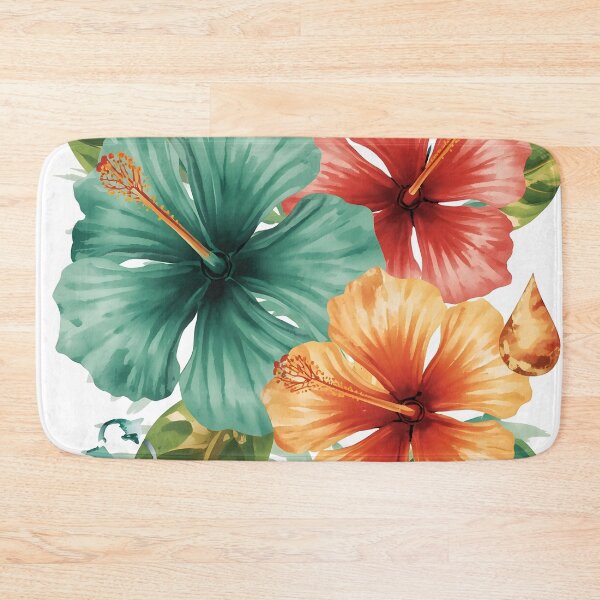 Item preview, Vibrant Tropical Hibiscus Flowers Watercolor Floral Art designed and sold by Luna-Flow.