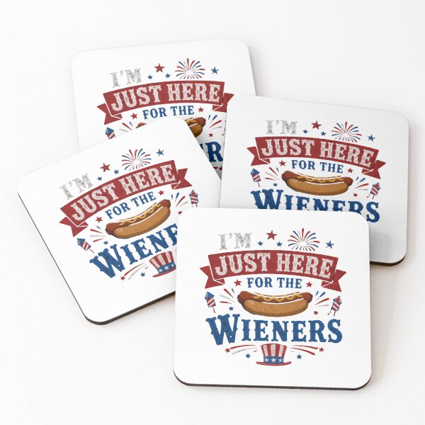 Item preview, I'm Just Here For The Wieners Funny Fourth Of July Hot Dog Humor designed and sold by RetroMini2026.