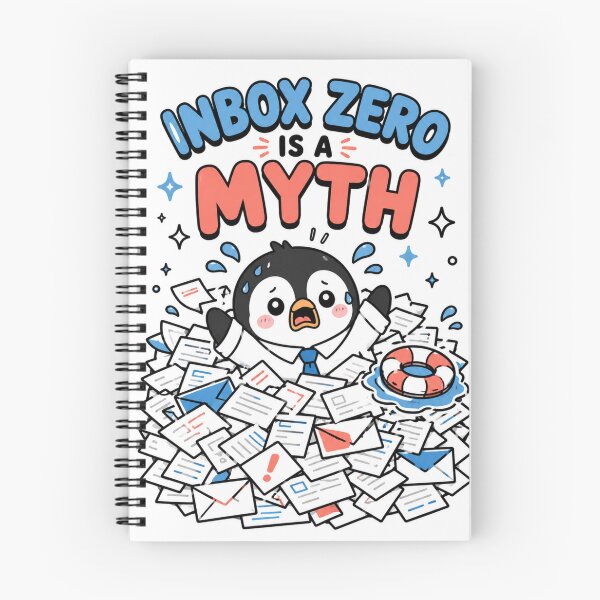 Item preview, Cute Penguin Inbox Zero Is A Myth Funny Work Shirt — Drowning In Emails Kawaii Office Humor Gift Tee designed and sold by MaynyStudio.