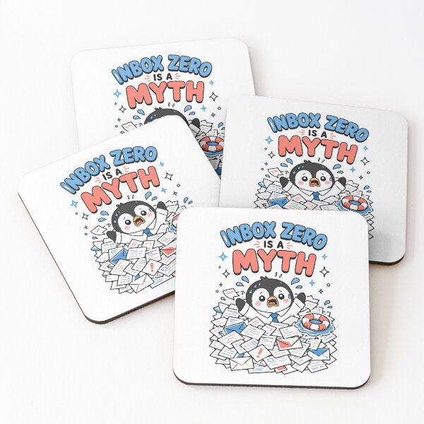 Item preview, Cute Penguin Inbox Zero Is A Myth Funny Work Shirt — Drowning In Emails Kawaii Office Humor Gift Tee designed and sold by MaynyStudio.