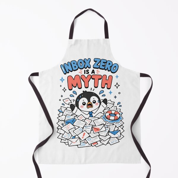 Item preview, Cute Penguin Inbox Zero Is A Myth Funny Work Shirt — Drowning In Emails Kawaii Office Humor Gift Tee designed and sold by MaynyStudio.