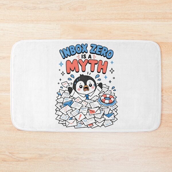 Item preview, Cute Penguin Inbox Zero Is A Myth Funny Work Shirt — Drowning In Emails Kawaii Office Humor Gift Tee designed and sold by MaynyStudio.