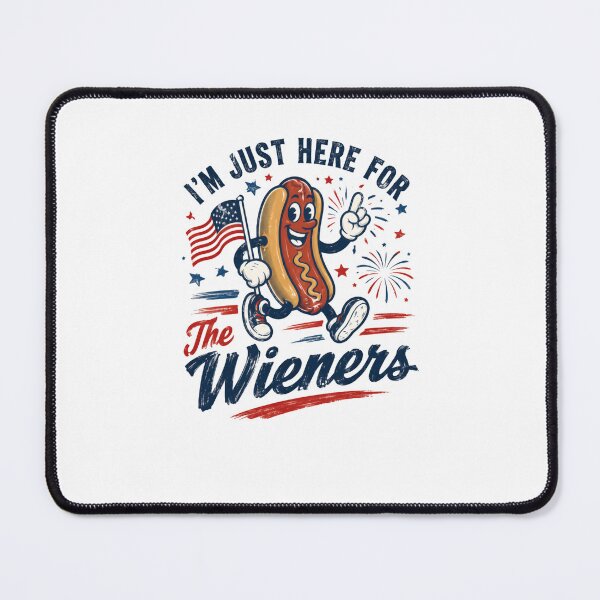 Item preview, I'm Just Here For The Wieners 4th Of July Patriot Hot Dog Grilling designed and sold by RetroMini2026.
