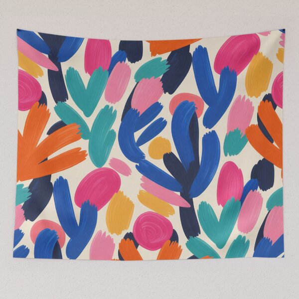 Item preview, Bold Fauvism Inspired Pattern | Vibrant Pink Blue Floral Seamless Repeat designed and sold by Midnight Veil Designs.