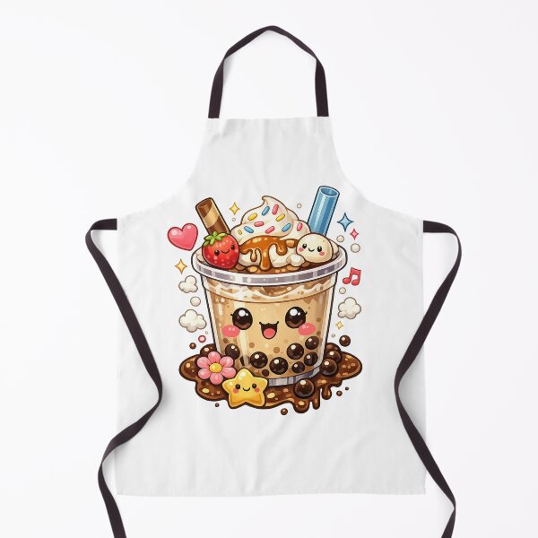 Item preview, Kawaii Cute Boba Bubble Tea with Ice Cream and Strawberry designed and sold by muhammadkhafidh.